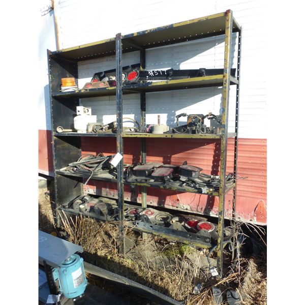 Metal rack c/w contents