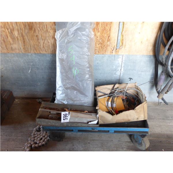 New roller, chain, misc. tools, 4 wheel cart