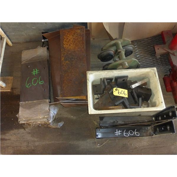 Metal plates, brackets & roller