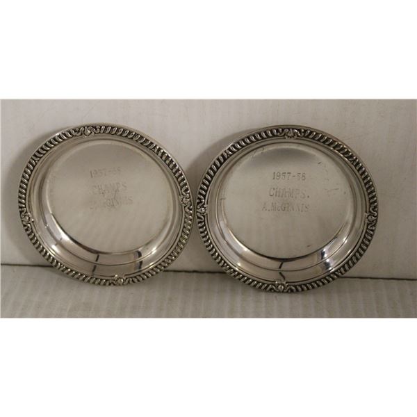 TWO SMALL BIRKS STERLING SILVER PLATES