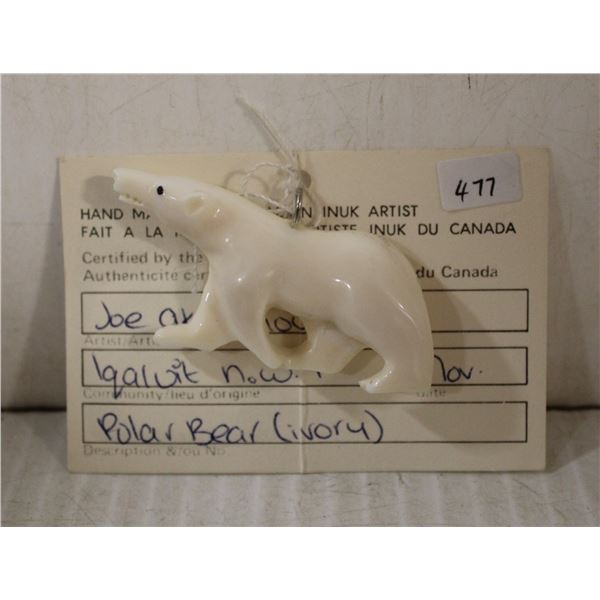 IVORY POLAR BEAR SIGNED JOE AKEESHOV