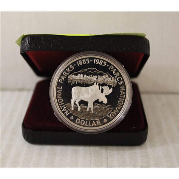 1985 CANADA PARKS ONE DOLLAR 50% SILVER COIN