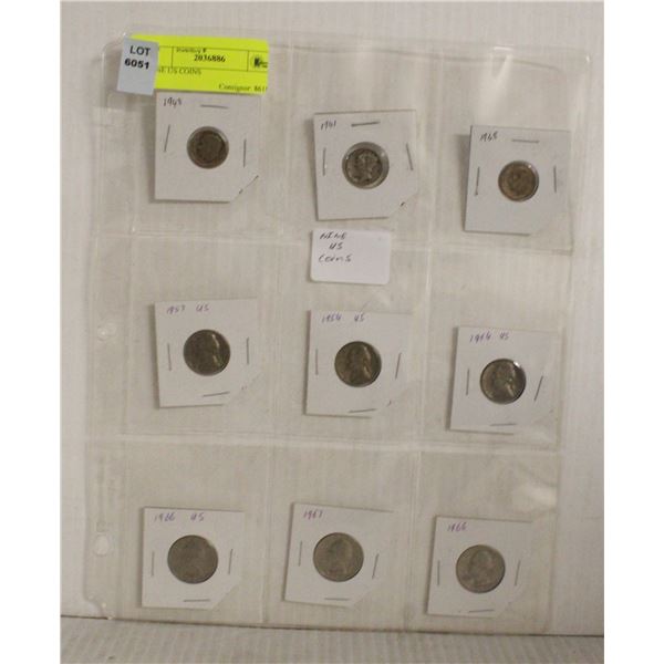 NINE US COINS