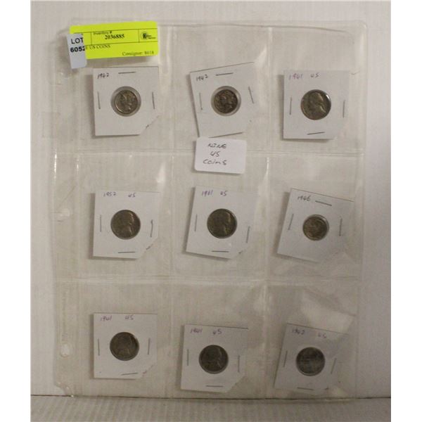 NINE US COINS