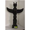 Image 1 : TOTEM POLE BLACK WOOD 21 INCHES
