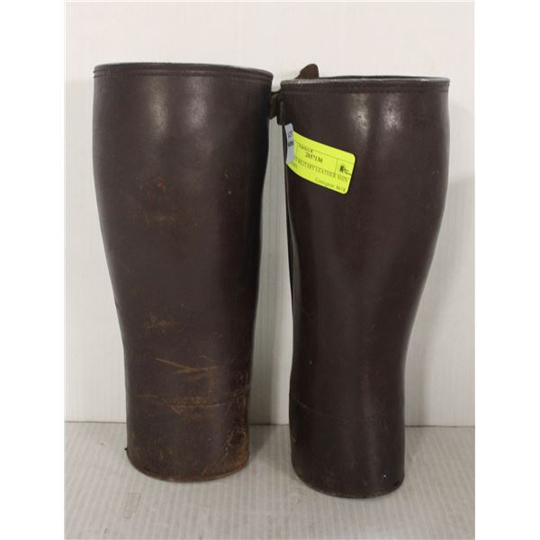 PAIR OF MILITARY LEATHER SHIN GAURDS