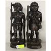 Image 1 : PAIR OF WOOD CARVED STATUES, 15 INCHES TALL