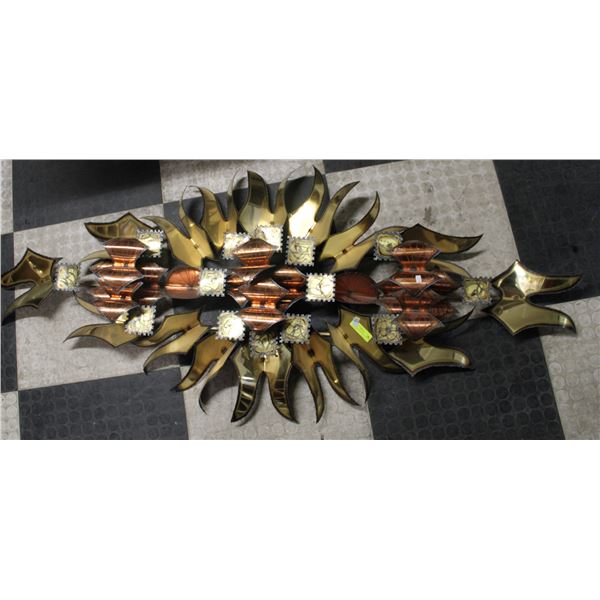 LARGE 70'S METAL WALL ART PIECE, 54 INCHES