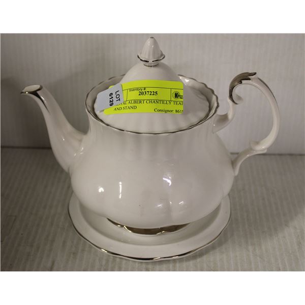 ROYAL ALBERT CHANTILLY TEAPOT AND STAND