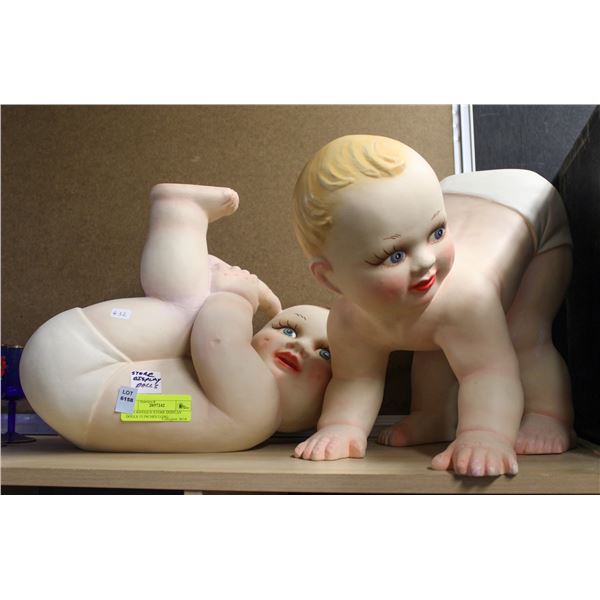 TWO ANTIQUE STORE DISPLAY DOLLS 15 INCHES LONG