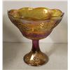 Image 1 : AMBER LUSTRE BOWL ON PEDESTAL GRAPES