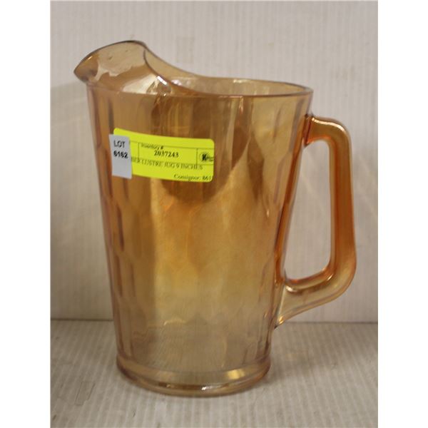 AMBER LUSTRE JUG 9 INCHES