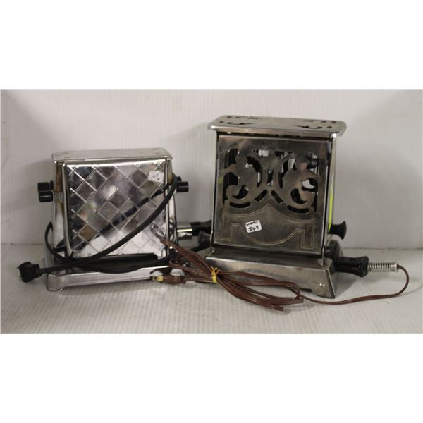 TWO VINTAGE TOASTERS WORKING