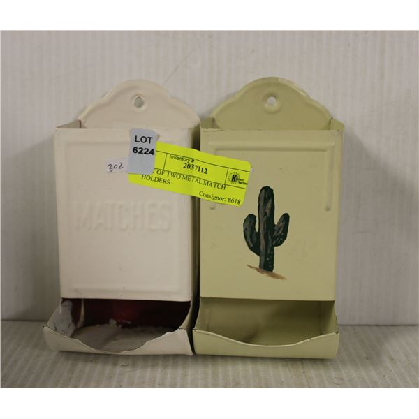 LOT OF TWO METAL MATCH HOLDERS
