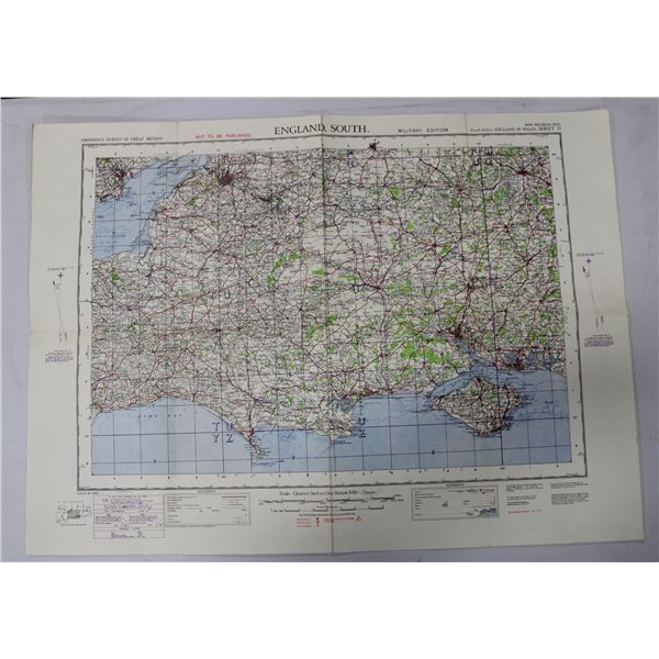 WW2 MAP MILITARY 1940 ENGLAND SOUTH