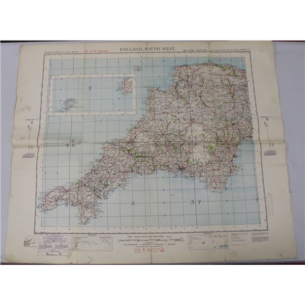 WW2 MAP MILITARY 1940 ENGLAND SOUTH WEST