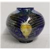 Image 1 : CZECH REPUBLIC HANDMADE GLASS VASE BLUE 9 IN TALL