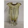 Image 1 : CZECH REPUBLIC HANDMADE GLASS VASE AMBER