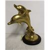 Image 1 : WOOD MOUNTED BRASS DOLPHINS 10 INCHES