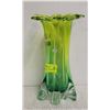Image 1 : CZECH REPUBLIC HANDMADE GLASS VASE GREEN