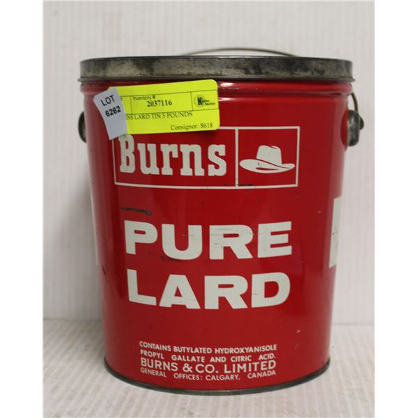 BURNS LARD TIN 5 POUNDS
