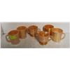 Image 1 : FIREKING PEACH LUSTRE SET 4 CUPS , CREAM AND