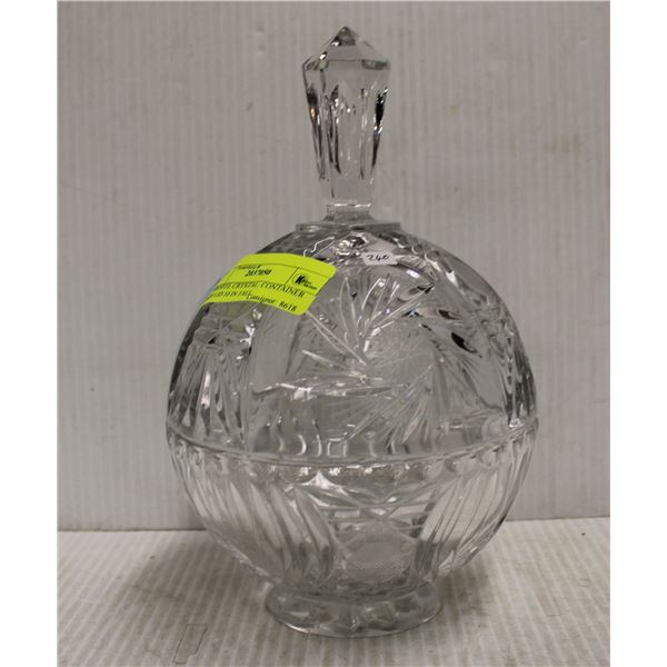 PINWHEEL CRYSTAL: CONTAINER WITH LID 10 IN TALL