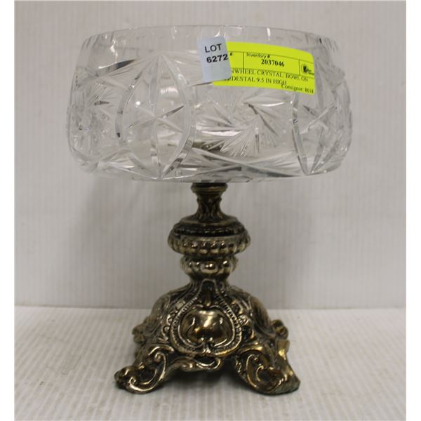 PINWHEEL CRYSTAL: BOWL ON PEDESTAL 9.5 IN HIGH