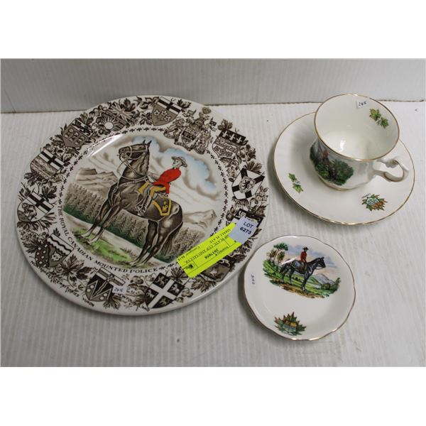 RCMP PLATE, CUP AND SAUCER, SMALL PLATE