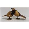 PAIR OF WOODEN CARVED BIRDS
