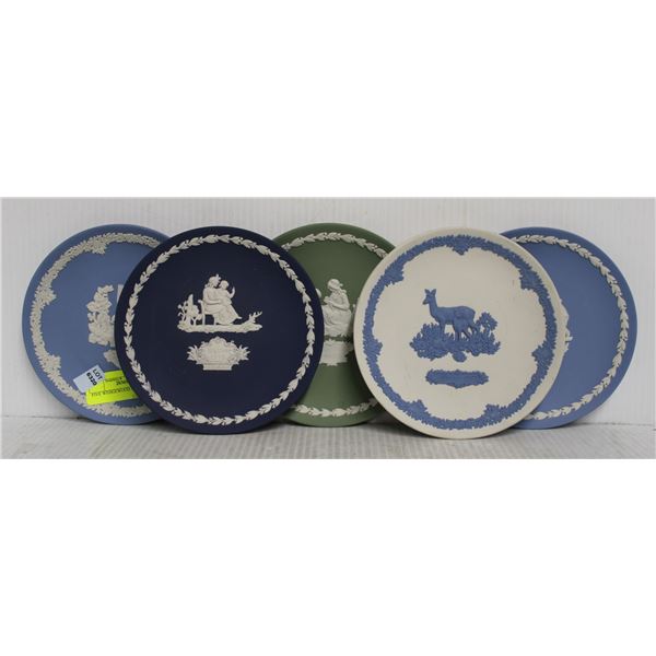FIVE WEDGEWOOD MOTHER PLATES