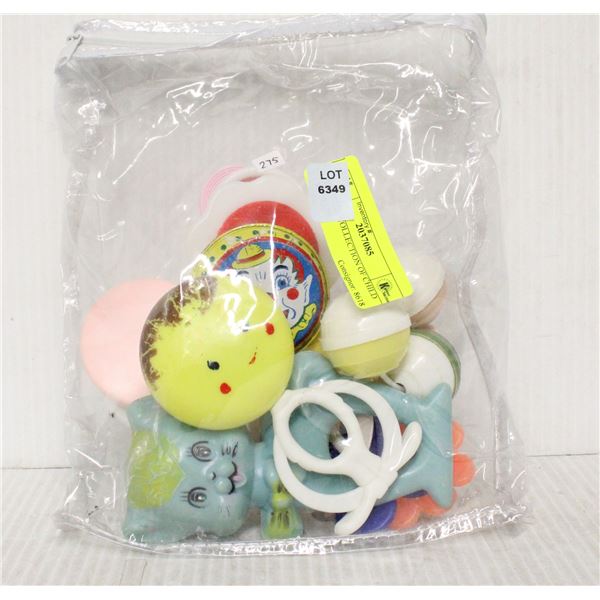 VINTAGE COLLECTION OF CHILD RATTLES