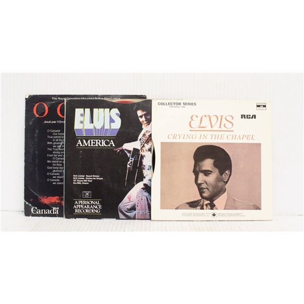 LOT OF 3 45 RECORDS, ELVIS(2) O-CANADA
