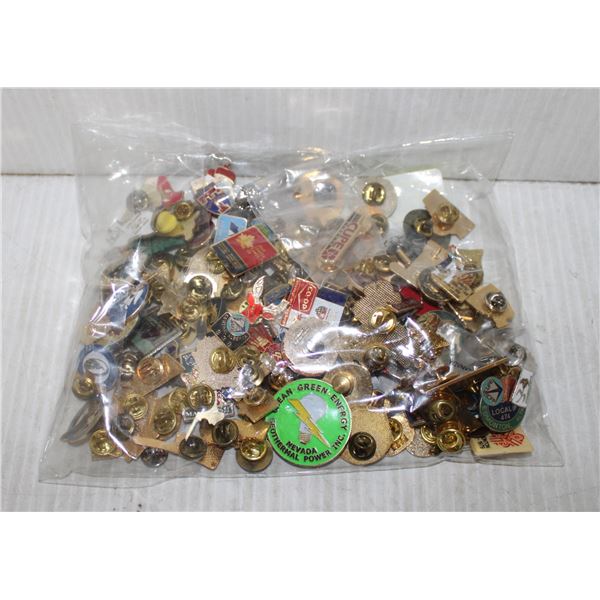 BAG FULL OF ASSORTED PINS