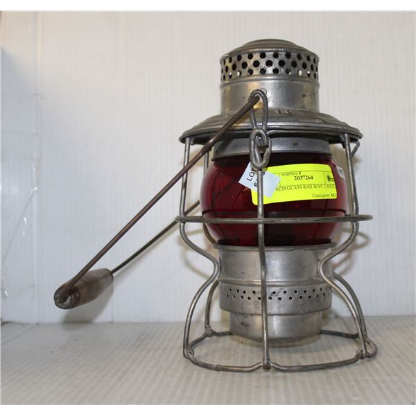 CPR RED GLASS RAILWAY LANTERN