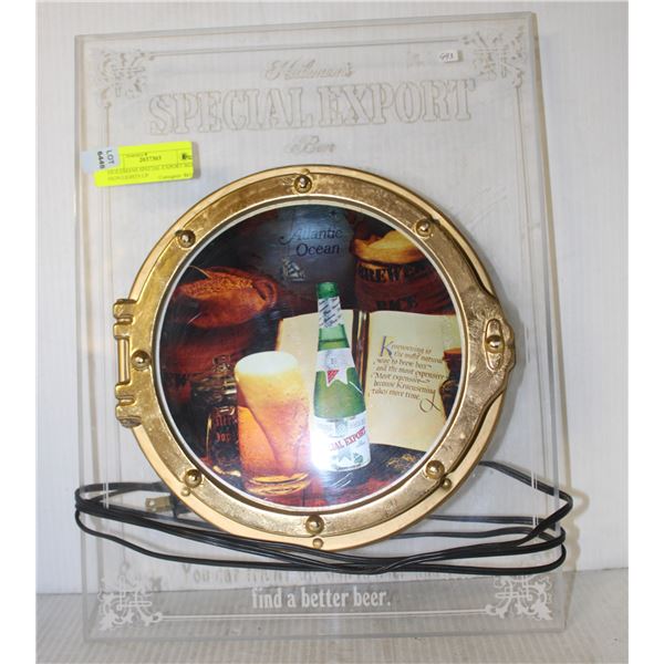 HEILEMANS SPECIAL EXPORT BEER SIGN LIGHTS UP