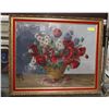 Image 1 : LARGE FRAMED PETIT PPOINT PIECE, FLOWERS