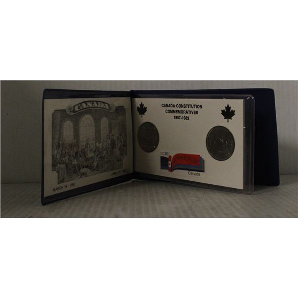 CANADA CONSTITUTION COMMEMORATIVE COIN + STAMP