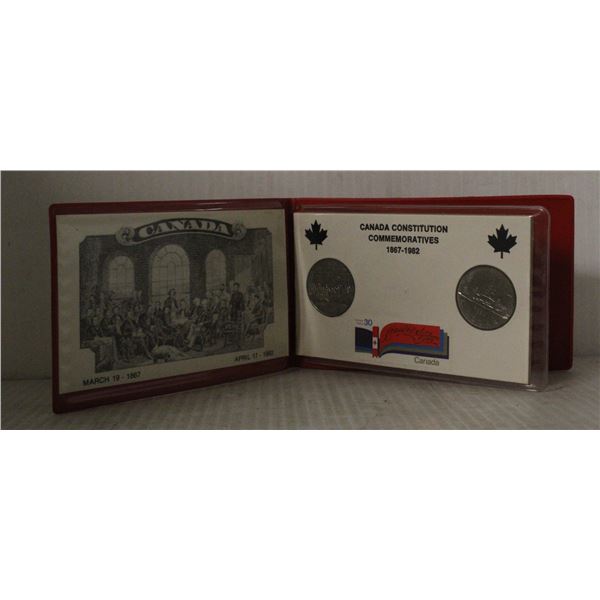 CANADA CONSTITUTION COMMEMORATIVE COIN + STAMP
