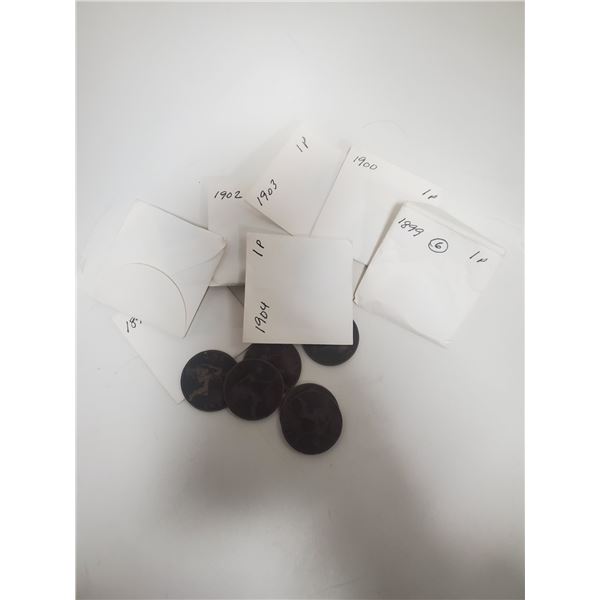 BUNDLE OF OLD GREAT BRITIAN CURRENCY 1 PENCE