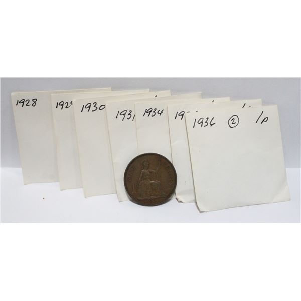 BUNDLE OF OLD GREAT BRITIAN CURRENCY 1 PENCE