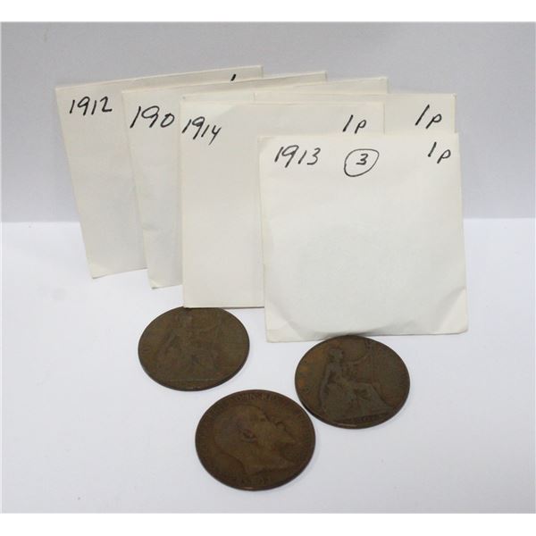 BUNDLE OF OLD GREAT BRITIAN CURRENCY 1 PENCE