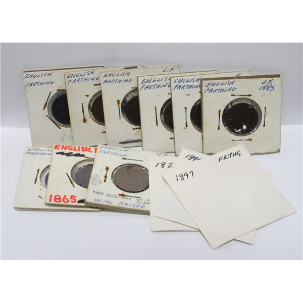 BUNDLE OF OLD ENGLISH FARTHING CURRENCY FROM