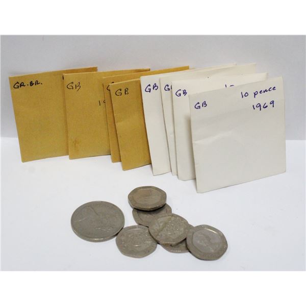 BUNDLE OF OLD PENCE CURRENCY - 10 PENCE + 20 PENCE