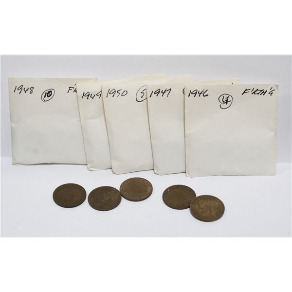 BUNDLE OF OLD ENGLISH FARTHING CURRENCY FROM