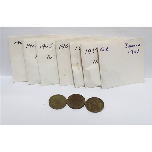 BUNDLE OF OLD PENCE CURRENCY - 3 PENCE