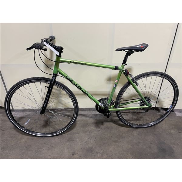 ASAMA ONE LESS CAR GREEN 21 SPEED HYBRID BIKE