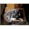 Image 2 : BIN OF ASSORTED HOCKEY PADDING AND 2 PAIRS OF ASSORTED HOCKEY SKATES