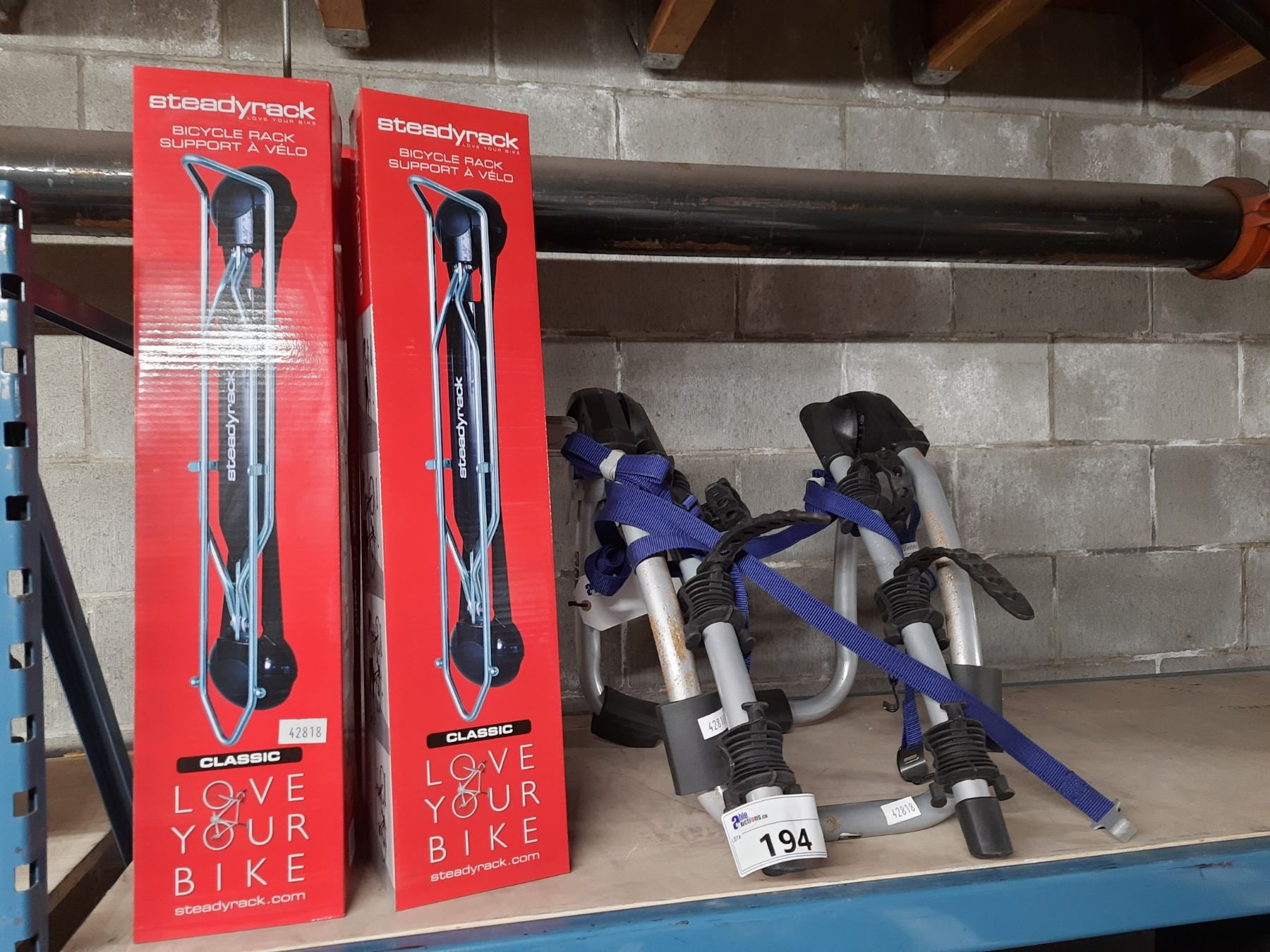 5 ASSORTED BIKE RACKS INCLUDING 4 BOXES OF STEEDYRACK BICYCLE RACK ...