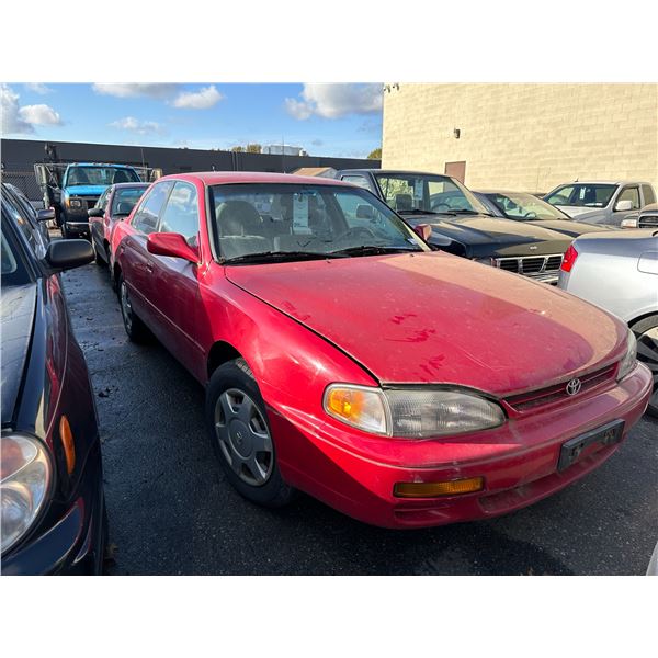 1995 TOYOTA CAMRY, 4DR SEDAN, RED, VIN 4T1GK12E8SU079674